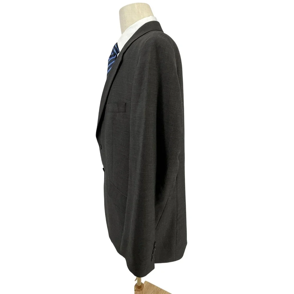 Lauren Ralph Lauren Men Classic Charcoal Grey Two Button Wool Blazer Suit Jacket